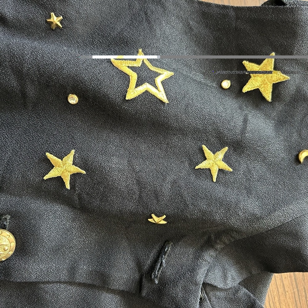 Vintage 90s R&M Richard's Karen Kwong Navy Celestial Embroidered Vest Size 16 - Picture 16 of 16